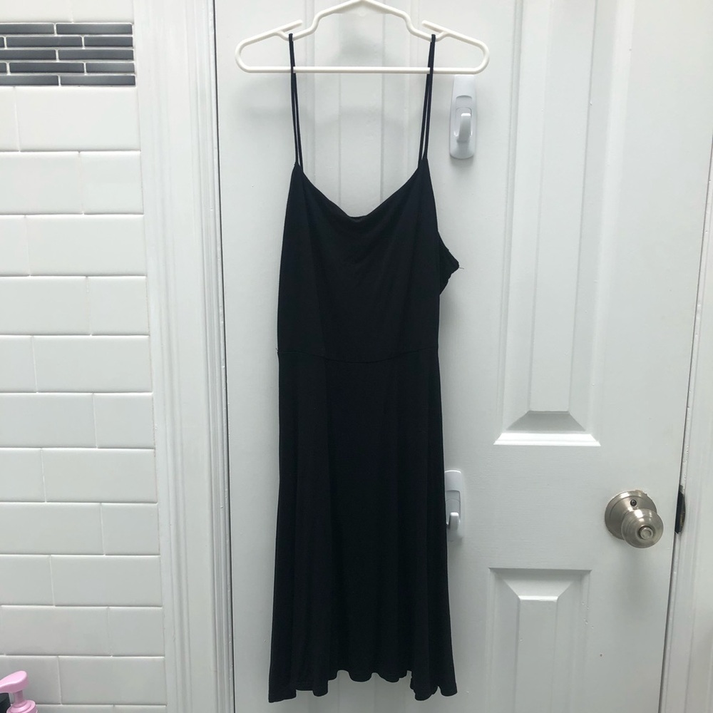 Tie Back Black Slip Dress
